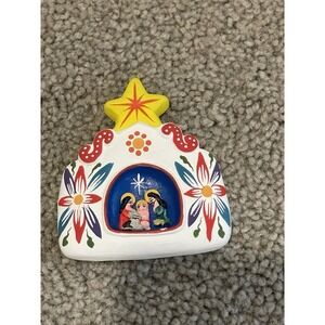 Mini Nativity Scene Holiday Christmas‎ Ornament Manger South American Folk Art